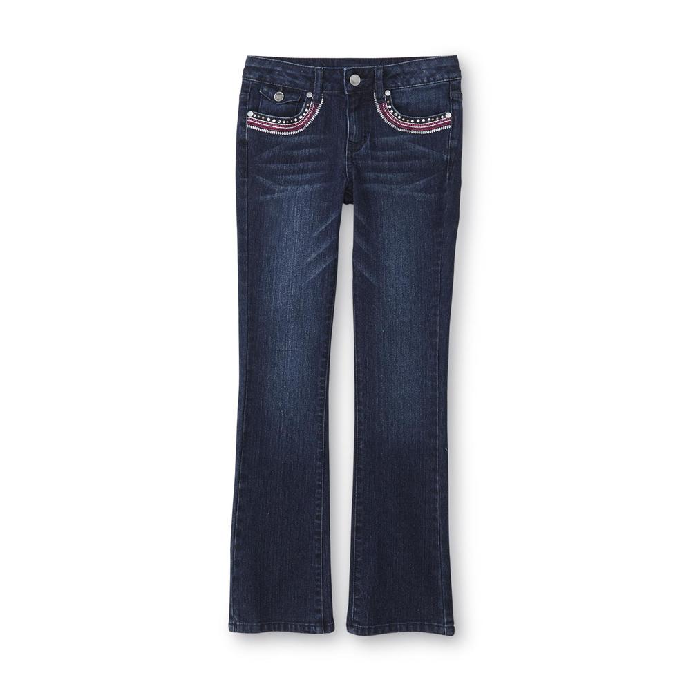Girl's Embellished Skinny Jeans - Dark Wash