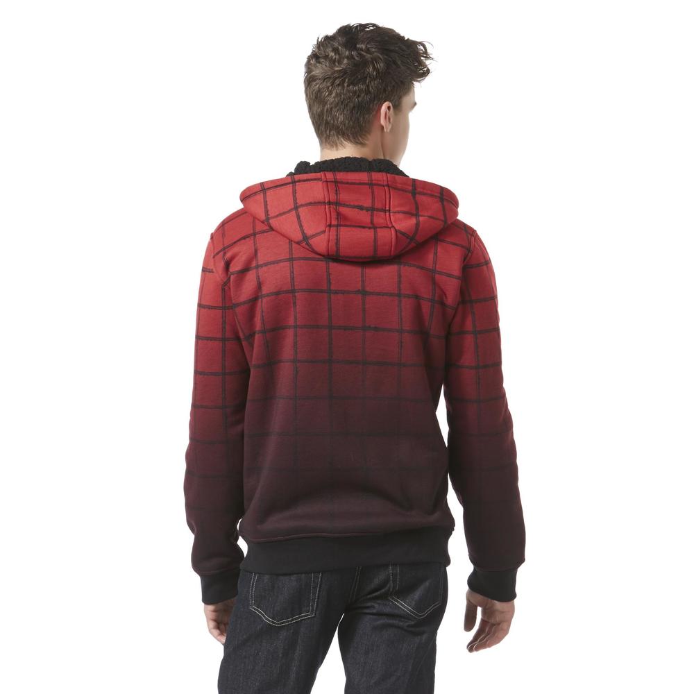 Men's Lined Hoodie Jacket - Ombre Windowpane Plaid