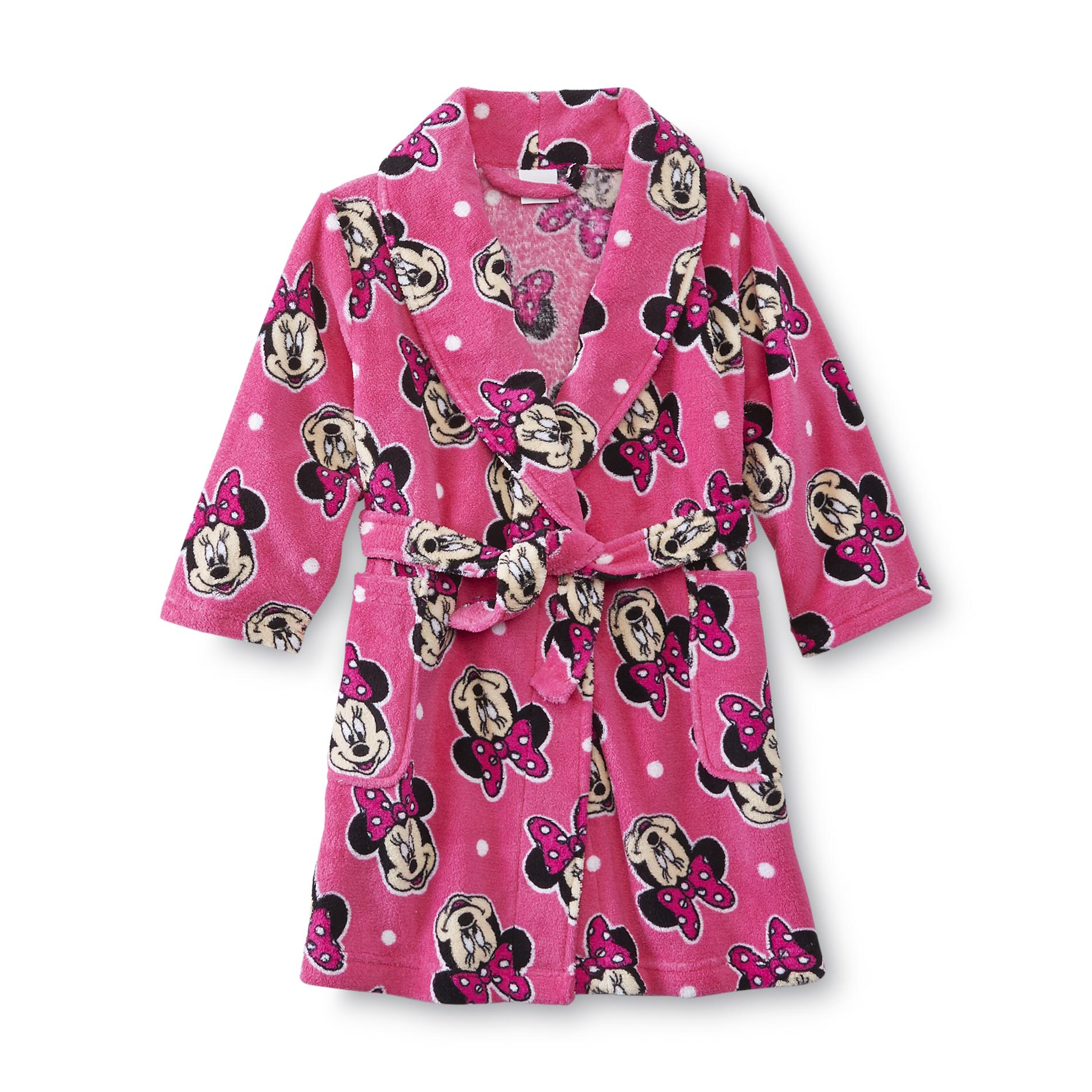 Disney Minnie Mouse Toddler Girl's Plush Fleece Robe