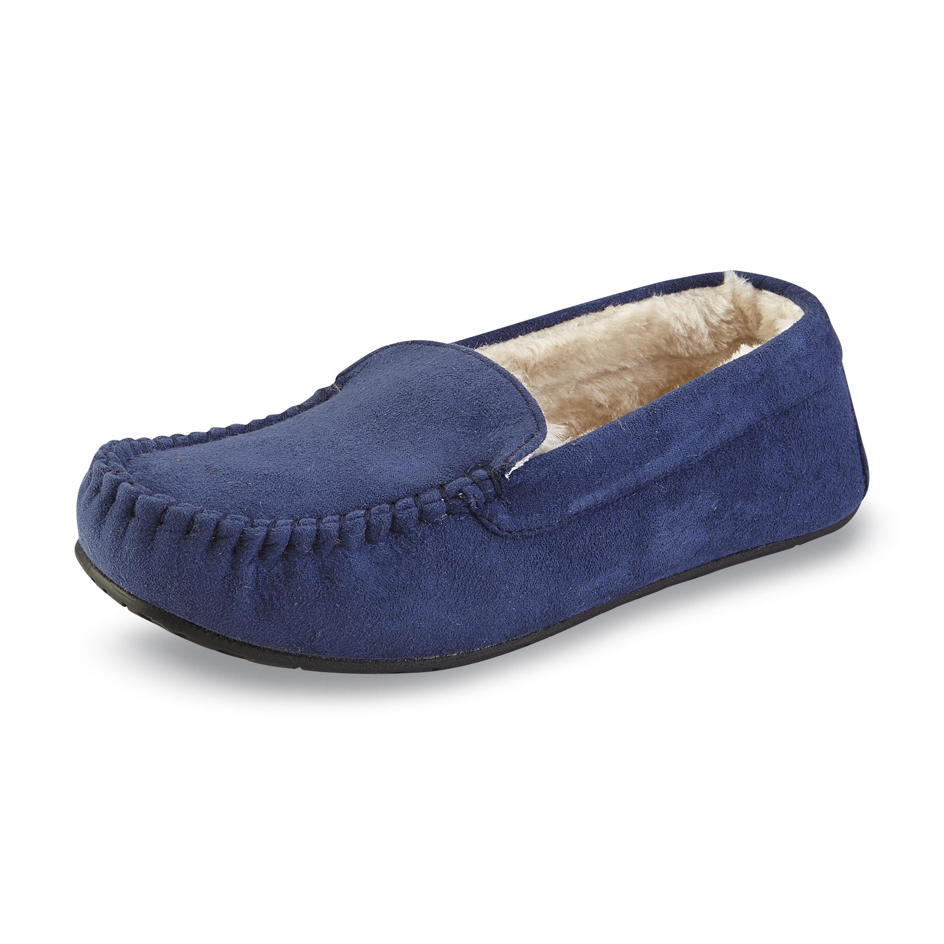 Joe Boxer Women's Meriel Blue Moccasin Indoor/Outdoor Slipper