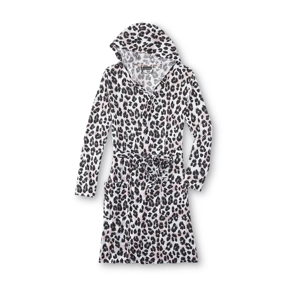 Women's Hooded Bathrobe - Leopard Print