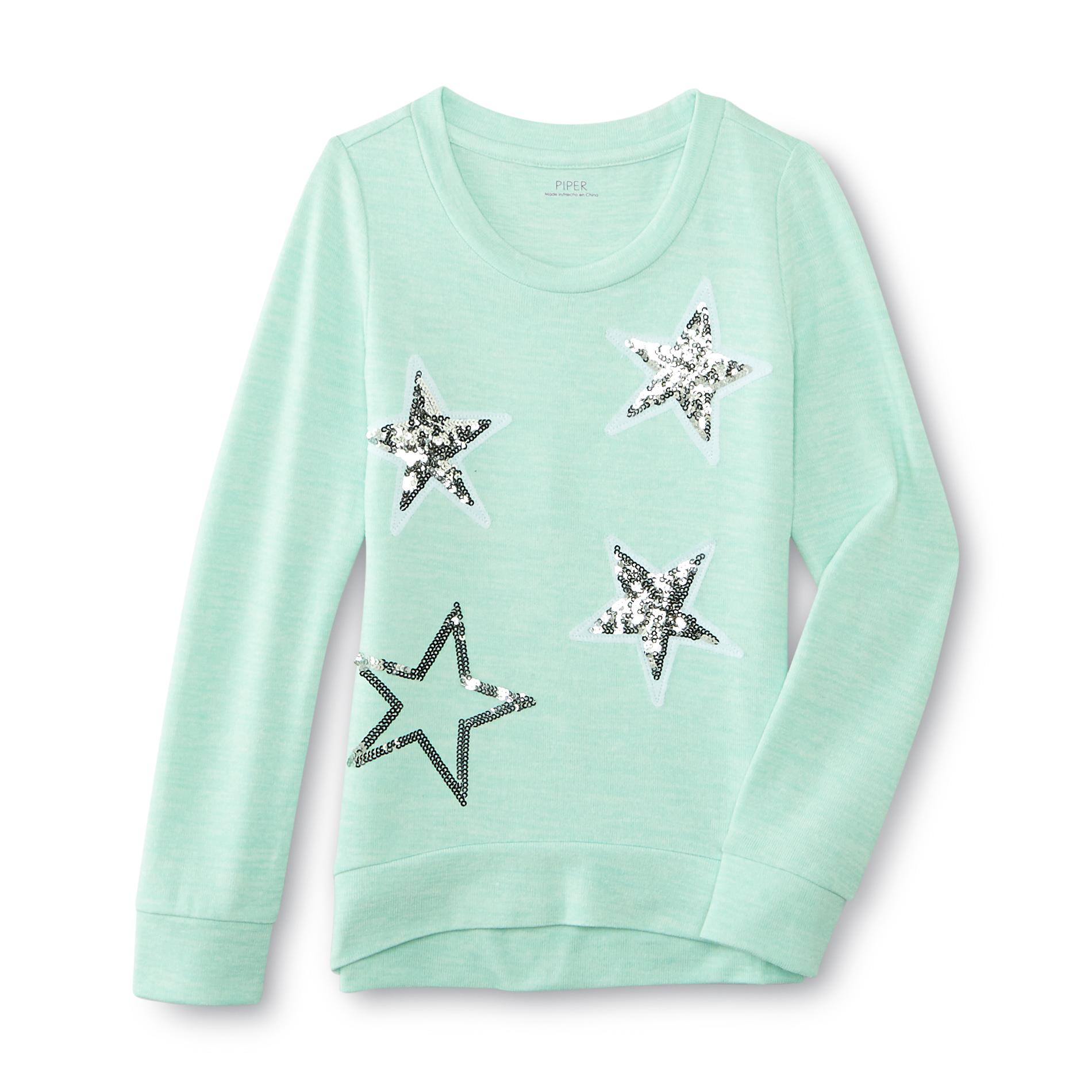 Girl's Hacci Knit Sweater - Stars