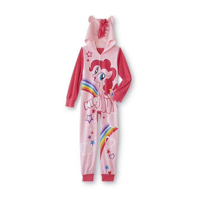 Mattel My Little Pony Girl's Hooded OnePiece Fleece Pajamas Clothing