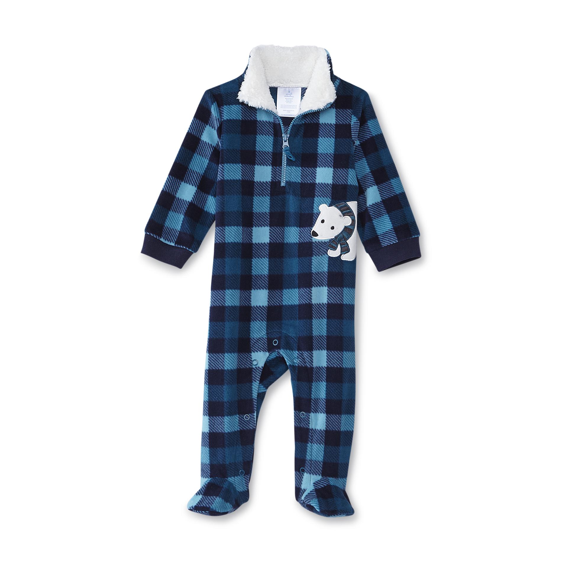 Newborn & Infant Boy's Microfleece Footed Pajamas - Polar Bear