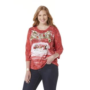 Holiday Editions Women's Plus Christmas Top