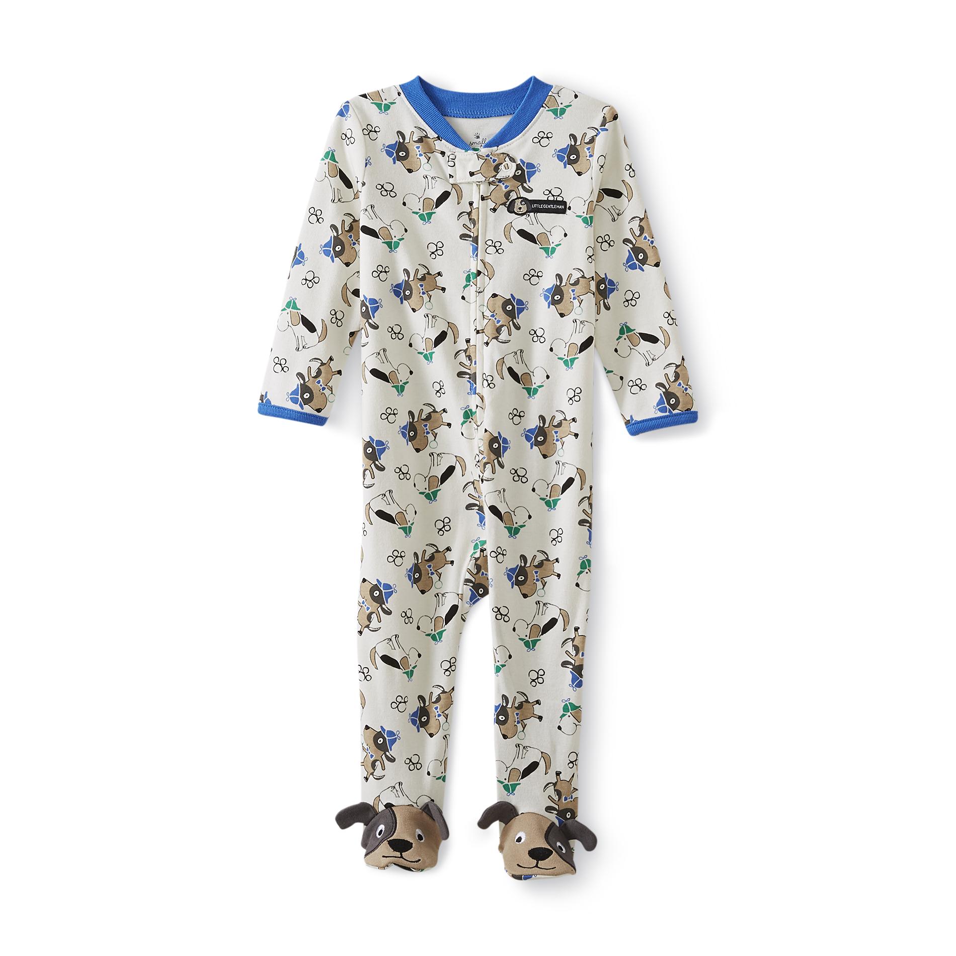 Newborn Boy's Footed Pajamas - Puppies