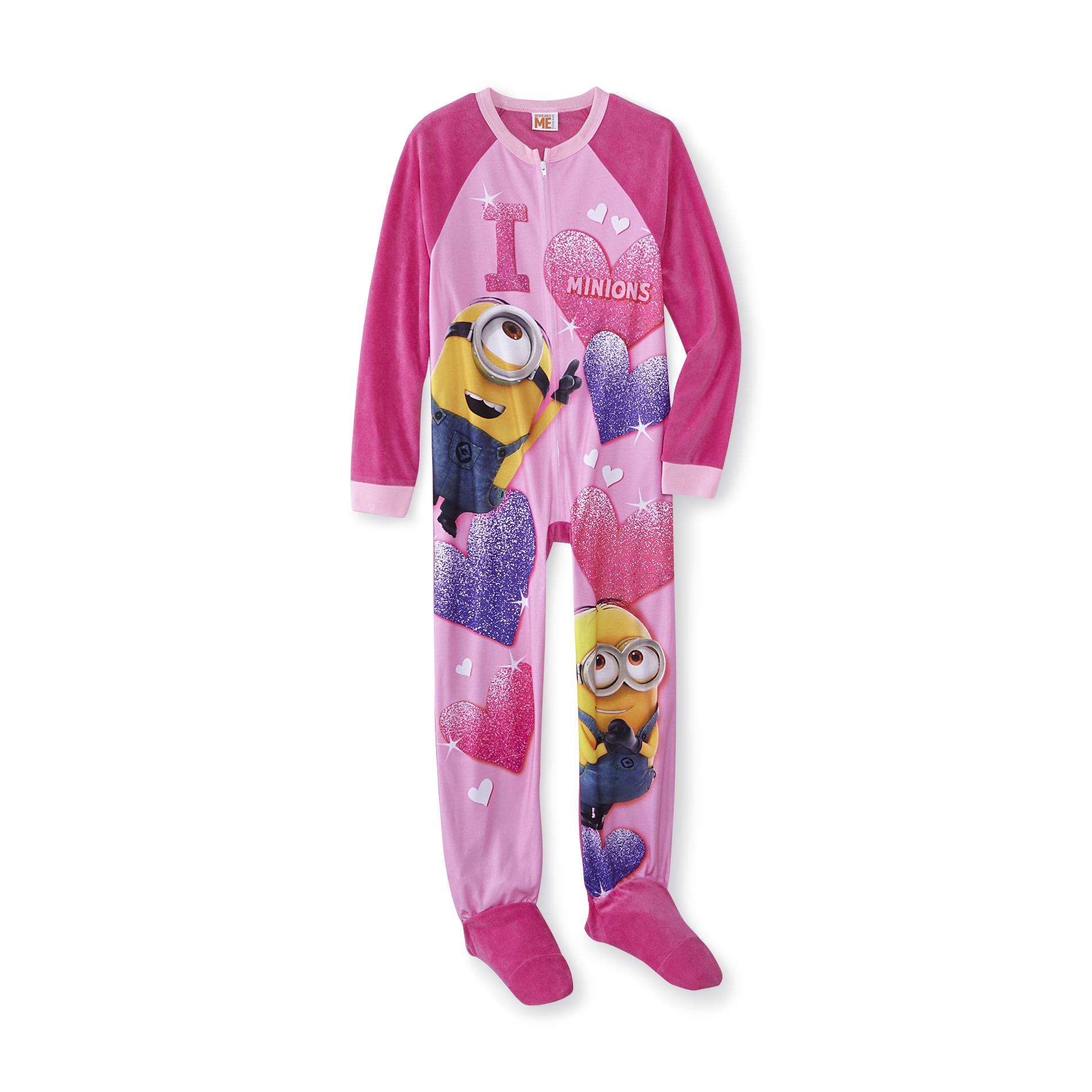 Despicable Me Girl's Footed Pajamas Clothing, Shoes & Jewelry