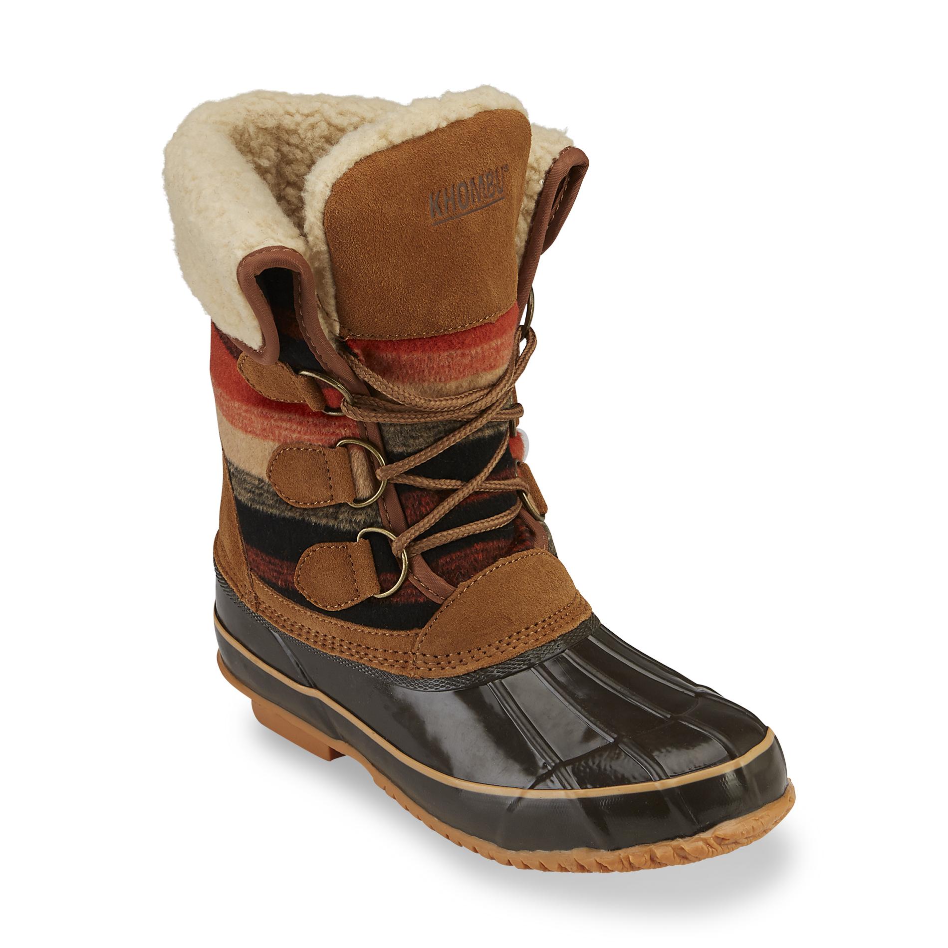 Khombu Women&#39;s Jilly Brown/Multicolor Waterproof Winter Boot