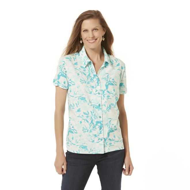 Erika Women's Camp Shirt Floral Print Clothing, Shoes & Jewelry