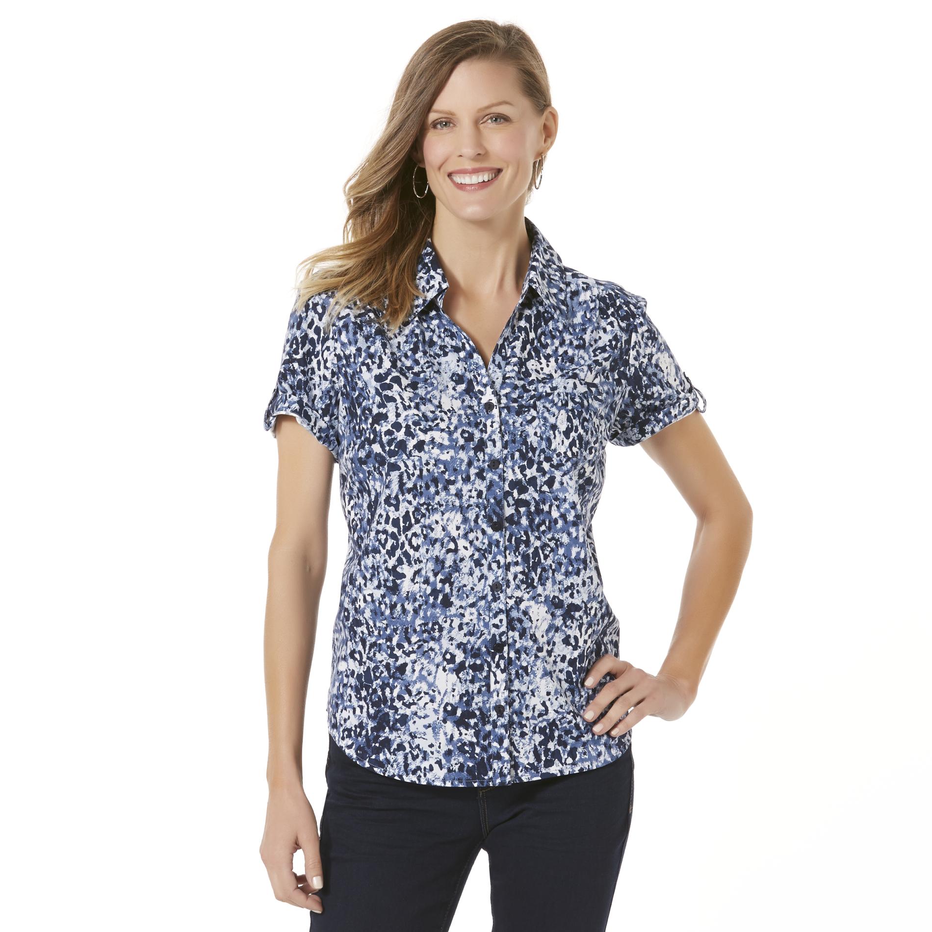 leopard print camp shirt