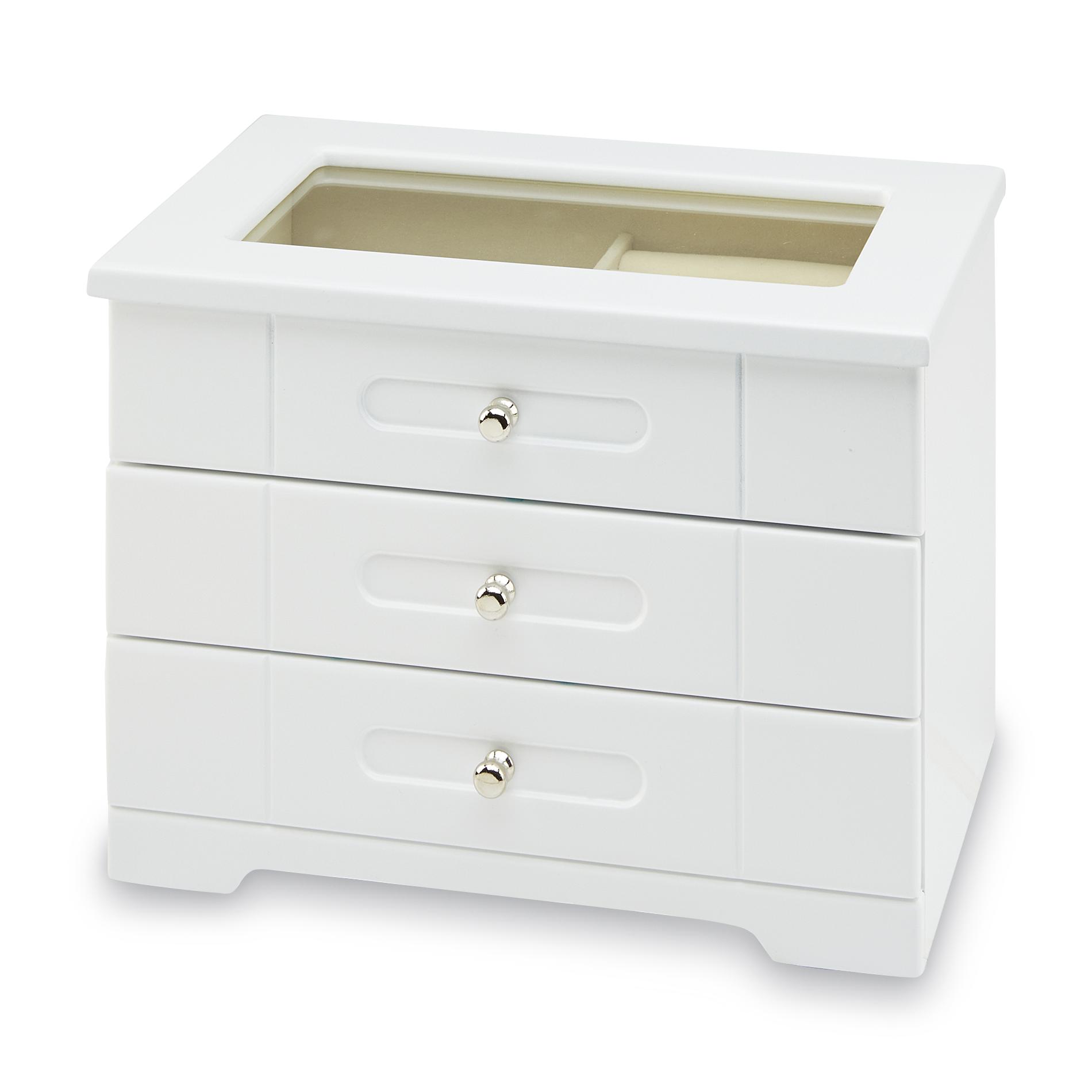 Jaclyn Smith White Wood Jewelry Box | Shop Your Way ...