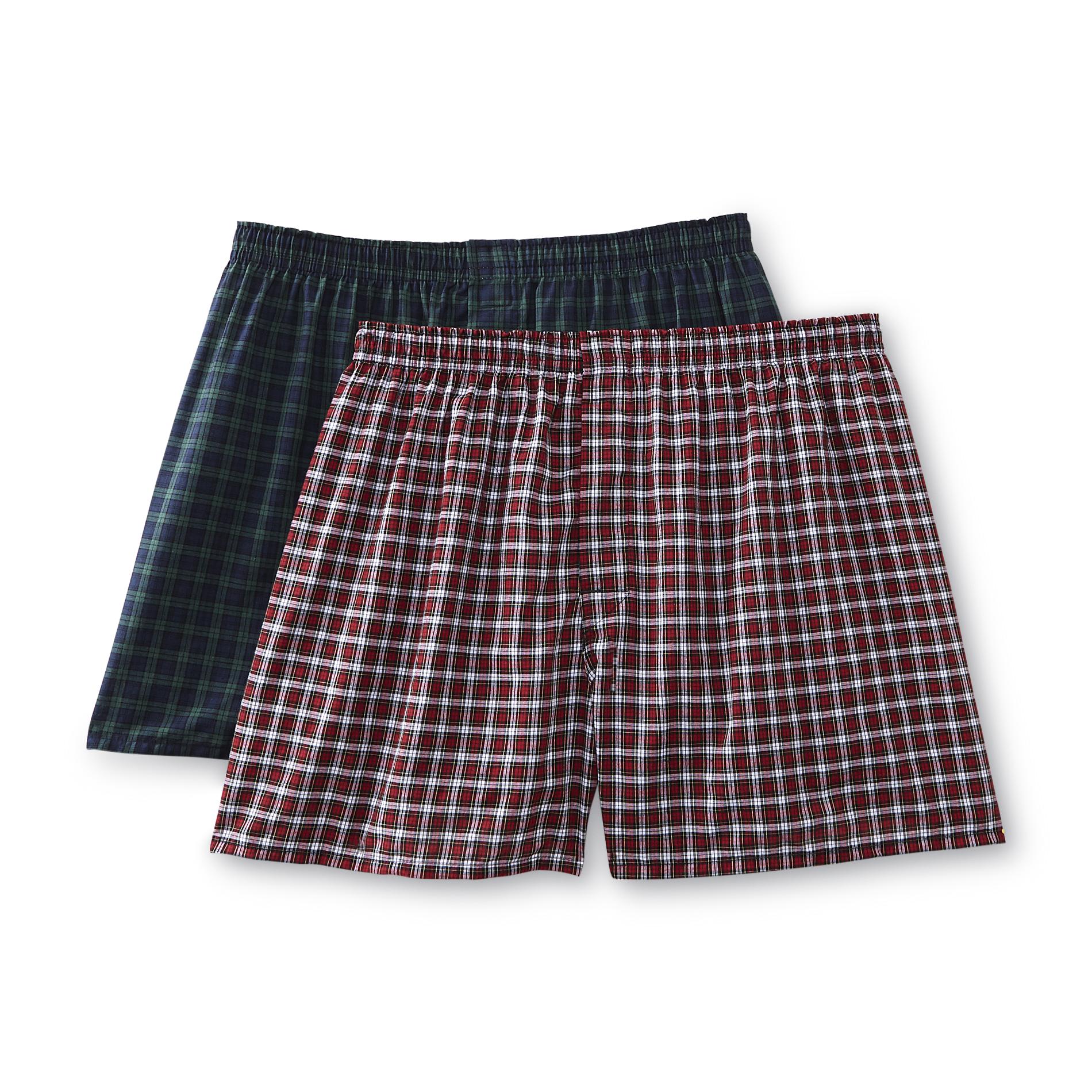 Hanes Men's Big & Tall 2Pack Boxer Briefs Plaid Shop Your Way
