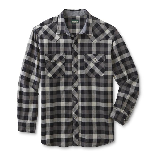 Outdoor Life Men's Western Flannel Shirt Plaid