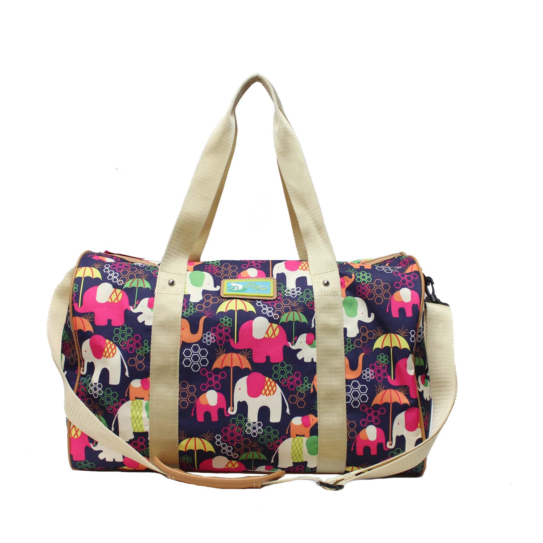 Lily Bloom Women's Overnight Bag Elephant Print
