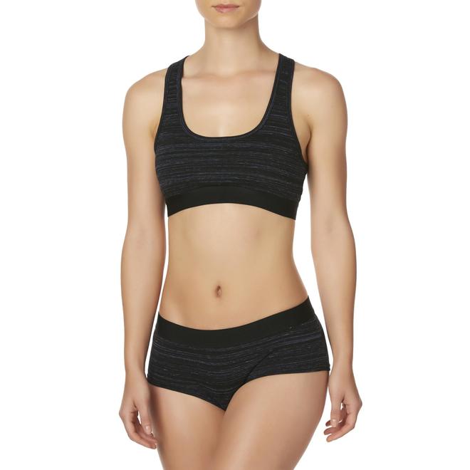 Joe Boxer Women's Sports Bra & Boy Short Panties SpaceDye Clothing