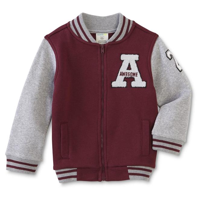 WonderKids Toddler & Infant Boys' Fleece Varsity Jacket Awesome
