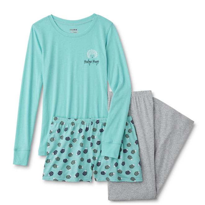 Joe Boxer Women's Plus Pajama Shirt, Shorts & Pants Hedgehog