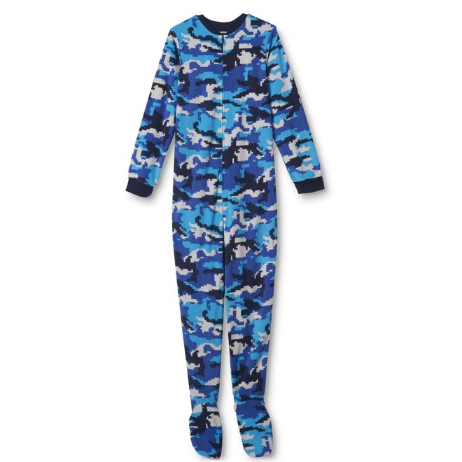 Joe Boxer Boys' Footed Sleeper Pajamas Digital Camouflage