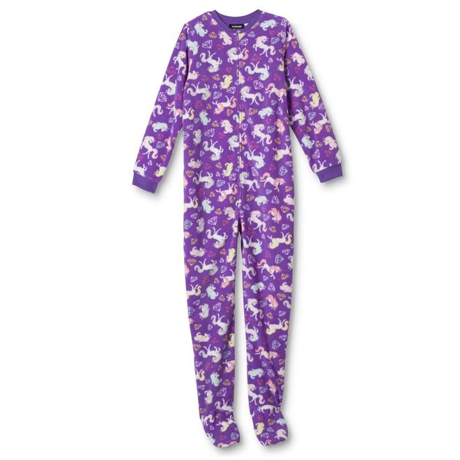 Joe Boxer Girls' Footed Sleeper Pajamas Unicorn