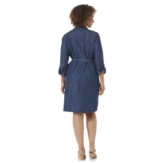 Women's Plus Chambray Shirt Dress & Belt Shop Casual Dresses at Kmart