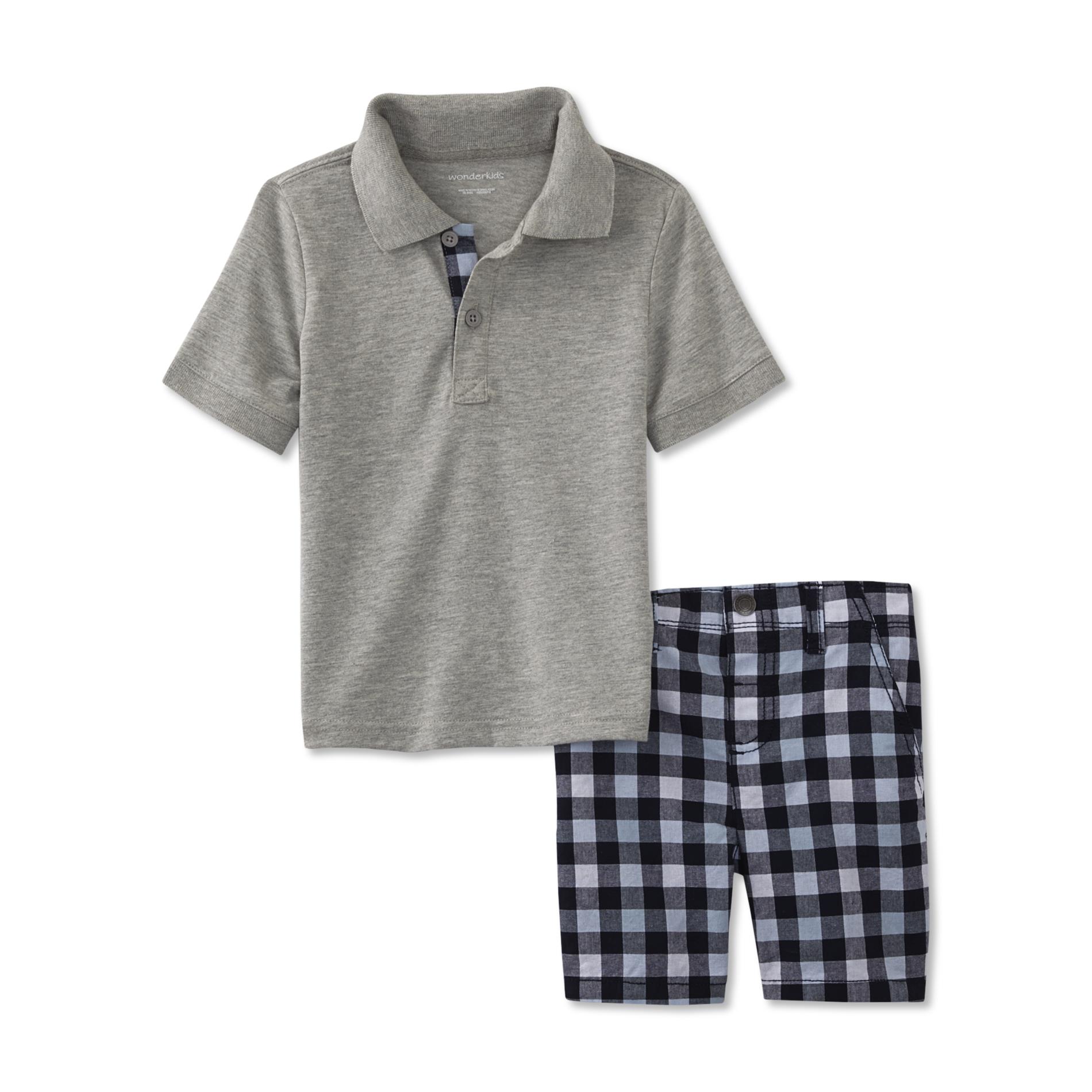 Infant & Toddler Boy's Polo Shirt & Shorts - Plaid