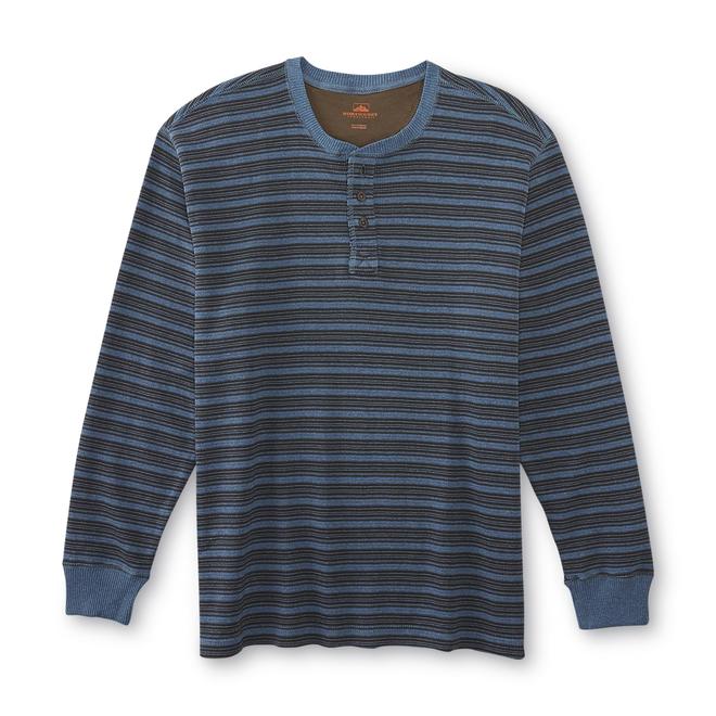 Northwest Territory Men's Big & Tall Thermal Henley Shirt Striped