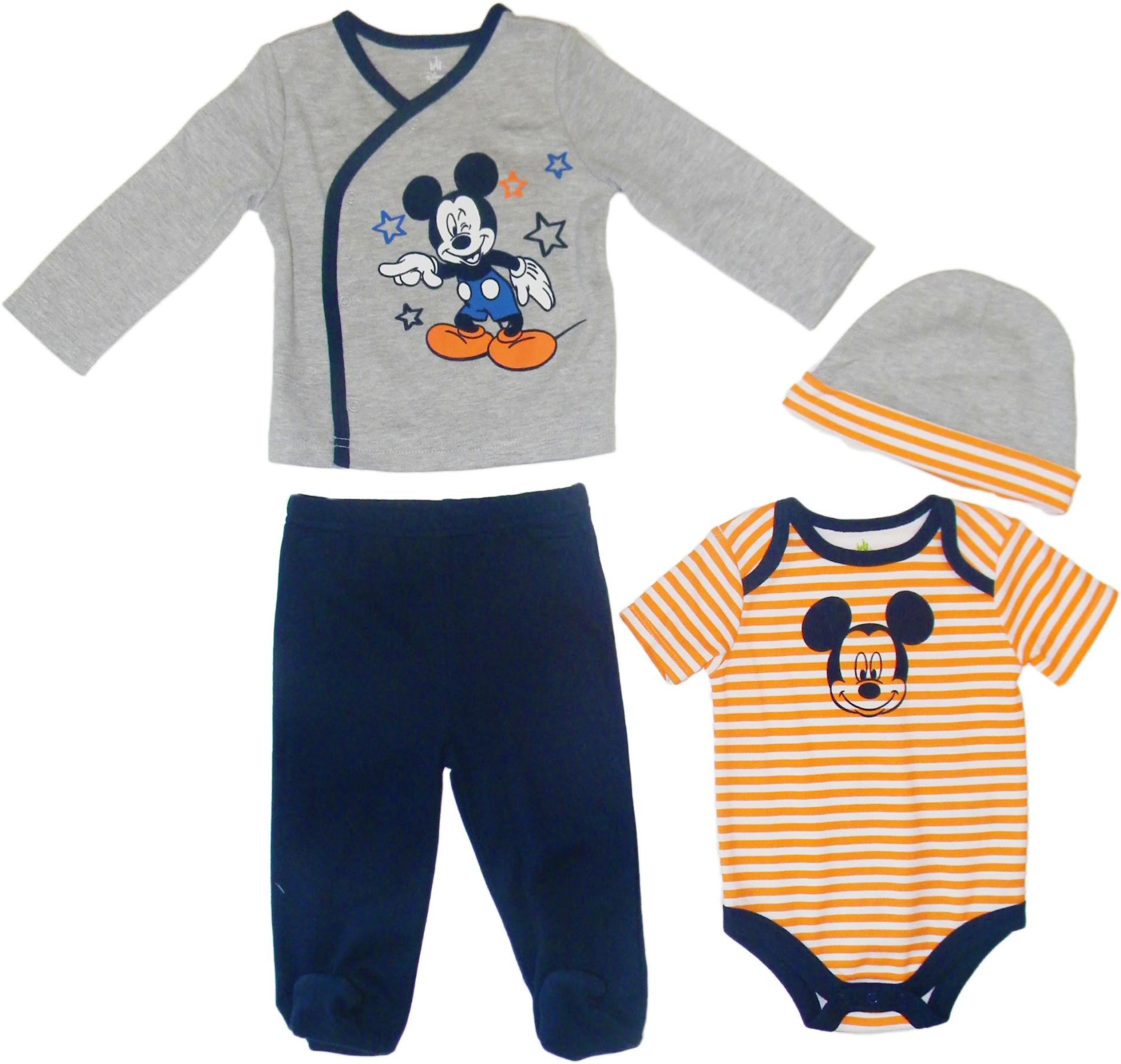 Disney Baby Mickey Mouse Newborn & Infant Boy's 4Piece Layette Set