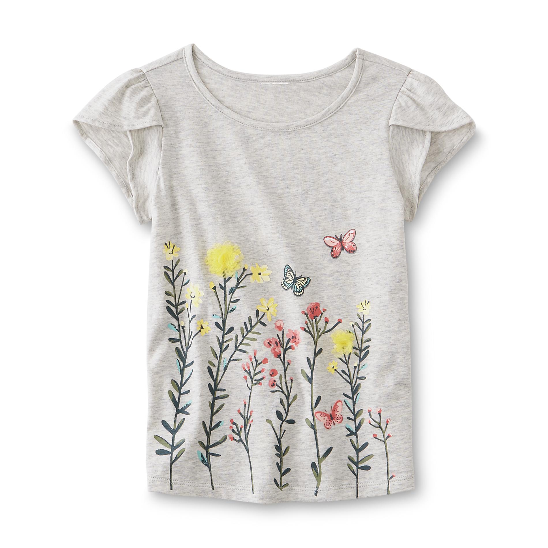 Girl's Tulip Sleeve Top - Floral