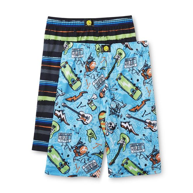 Joe Boxer Boy's 2Pairs Pajama Shorts Striped Clothing, Shoes