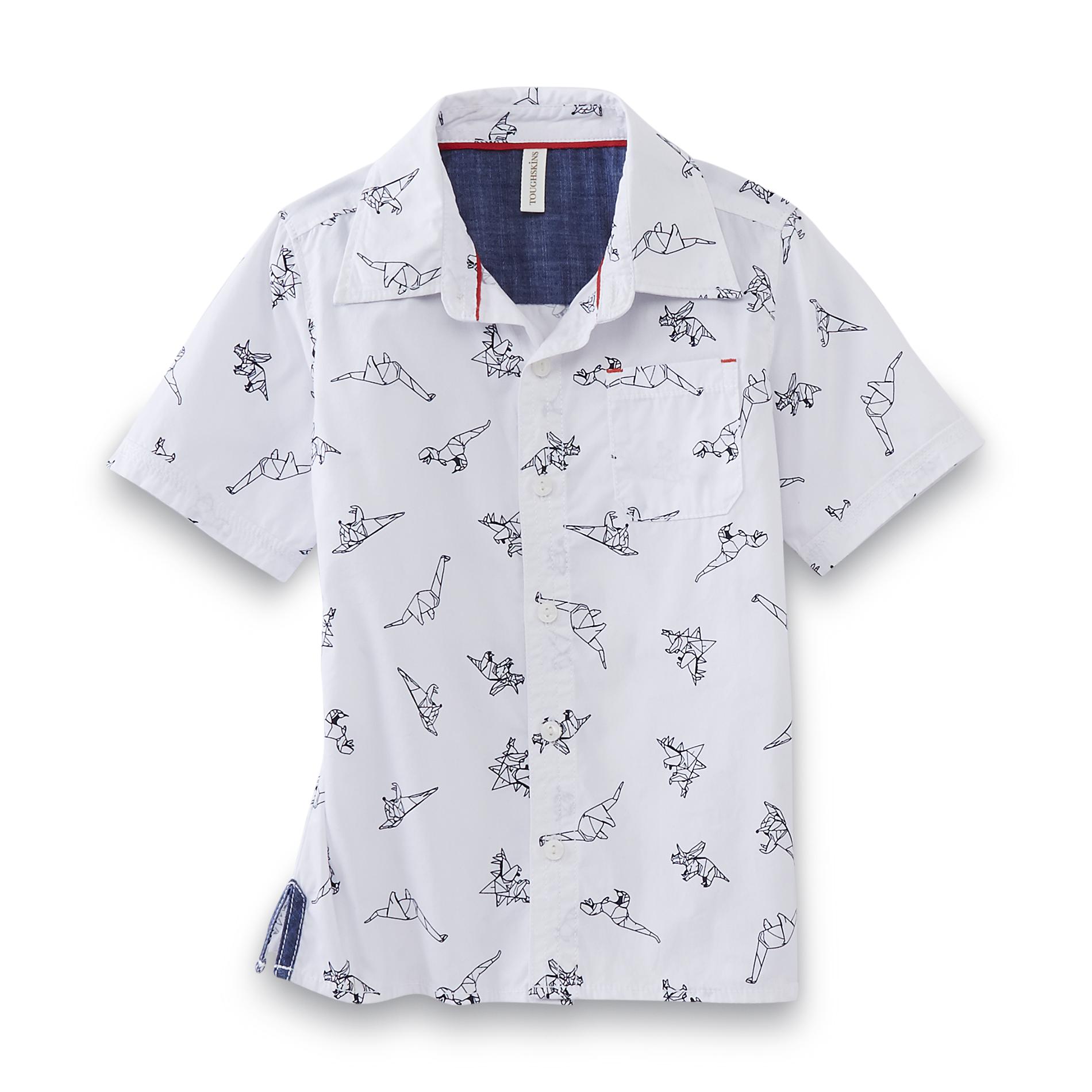Boy's Poplin Shirt - Dinosaurs