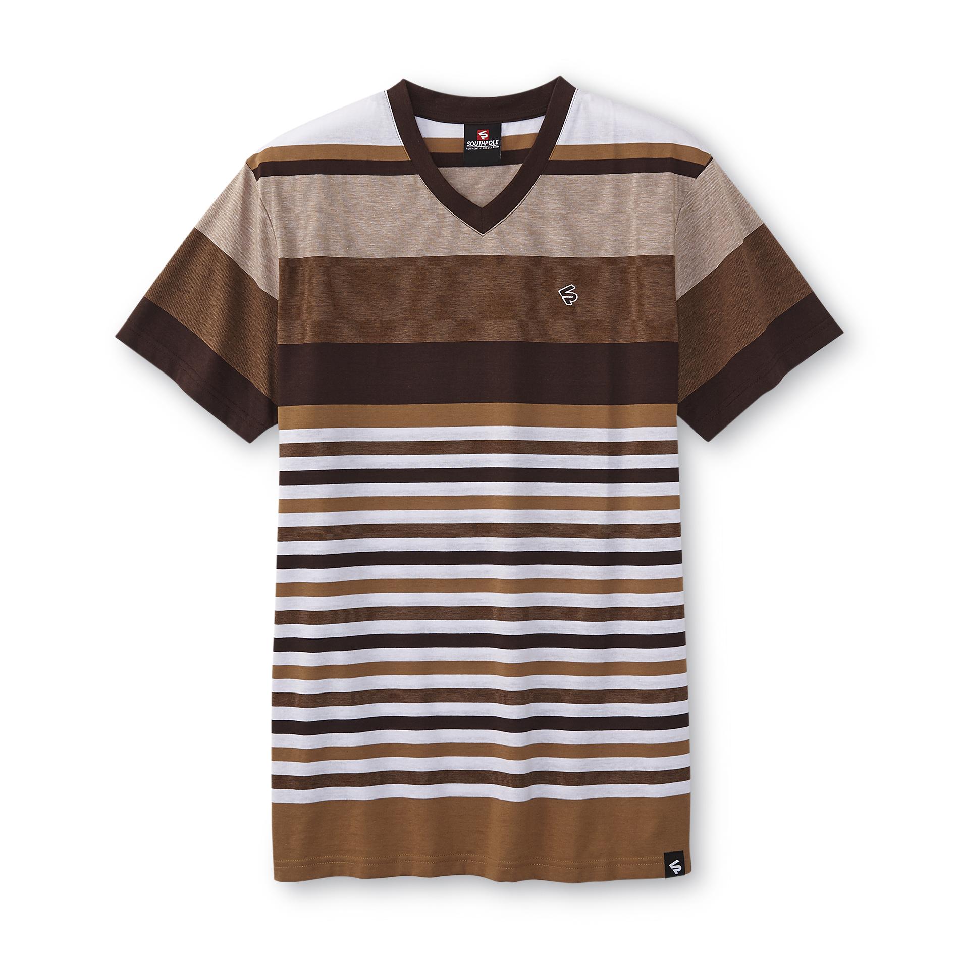 Young Men's V-Neck T-Shirt - Striped