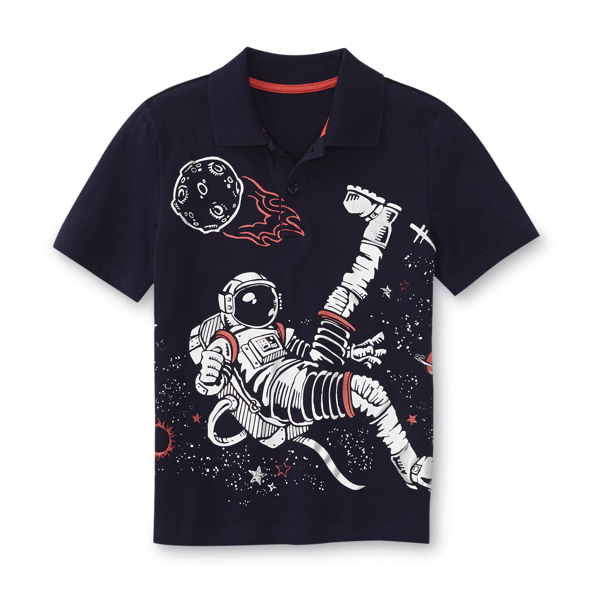 Boy's Graphic Polo Shirt - Space