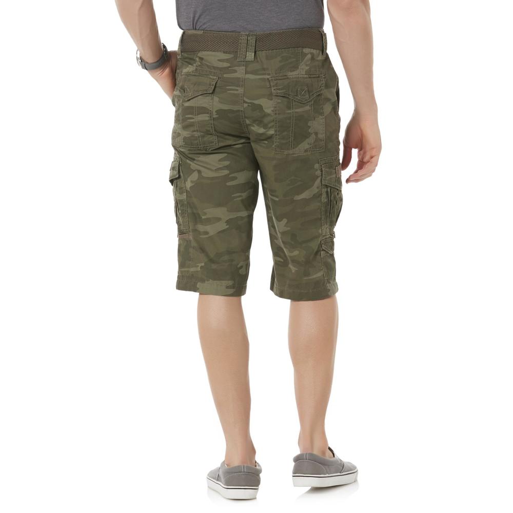 Men's Belted Cargo Messenger Shorts - Camo