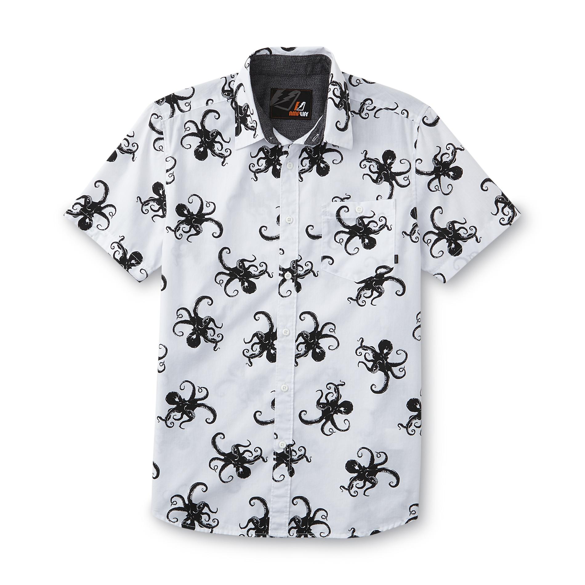Young Men's Button-Front Shirt - Octopus