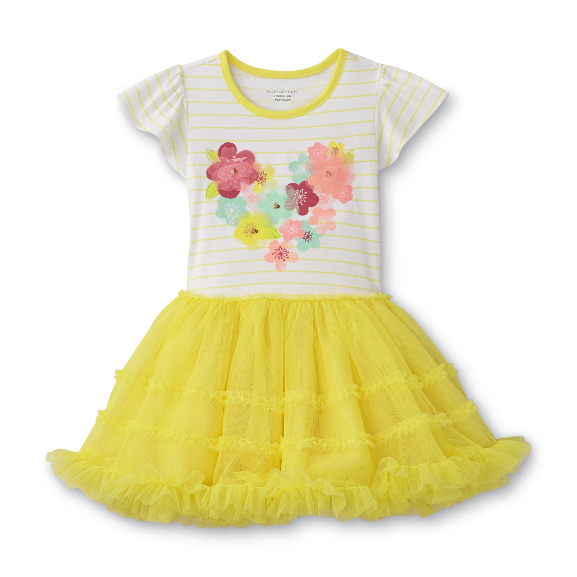 Toddler Girl's Tutu Dress - Striped/Floral