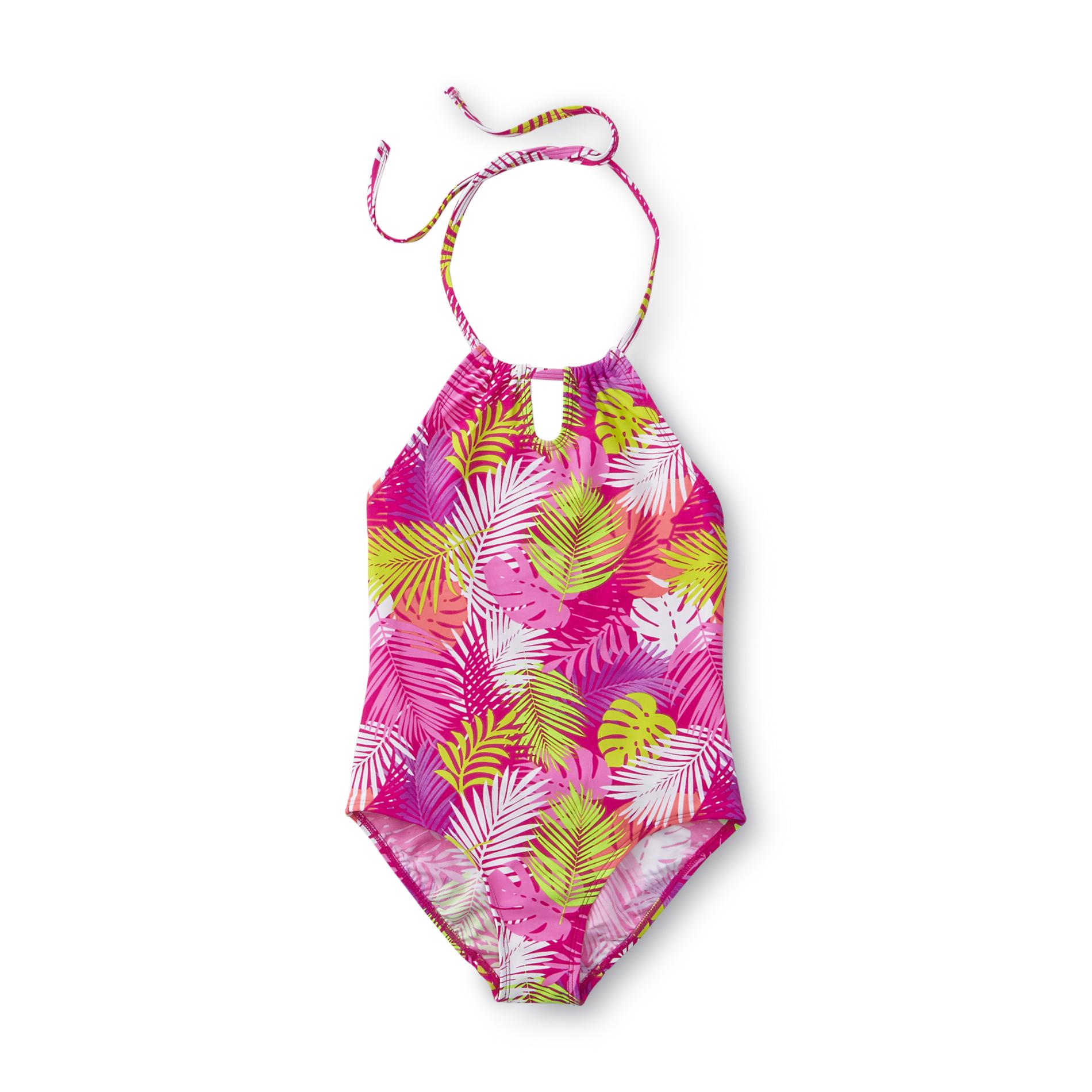 Girl's Halter Swimsuit - Tropical