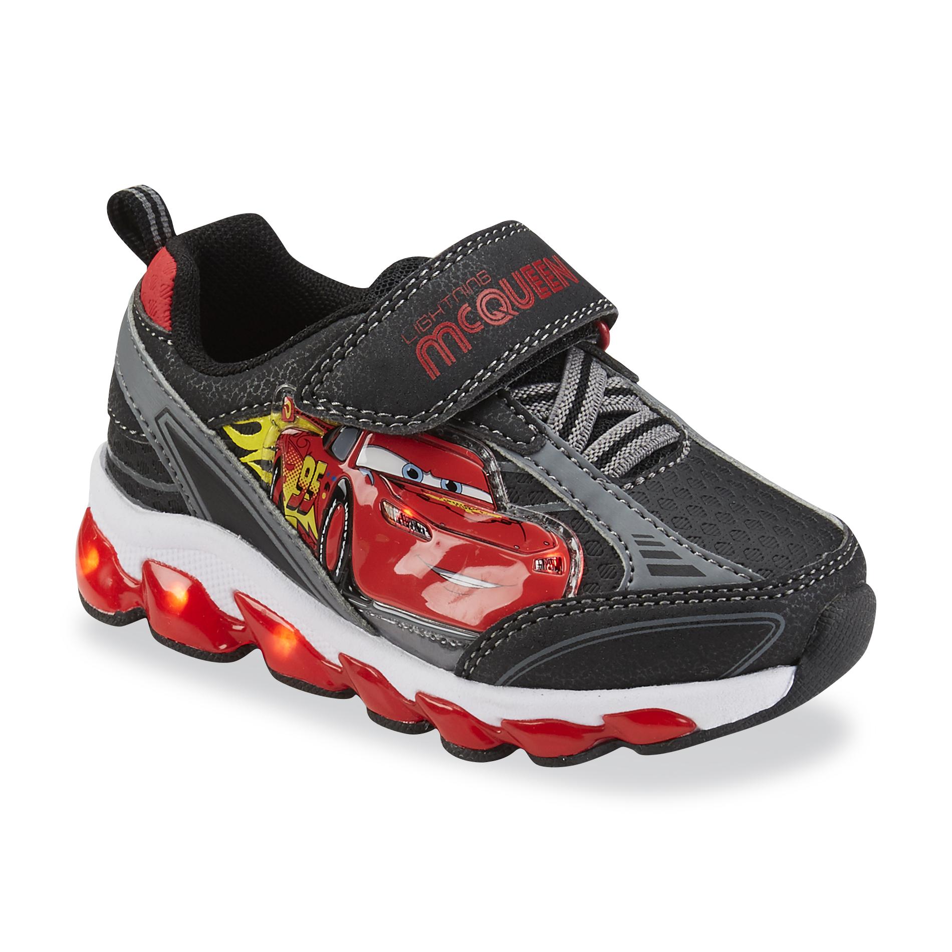 Disney Toddler Boy's Cars Black/Red/Gray Light-Up Shoes ...