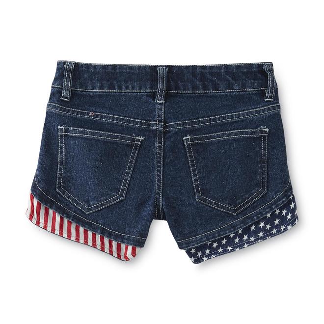 Basic Editions Girl's Denim Shorts Stars & Stripes Kmart