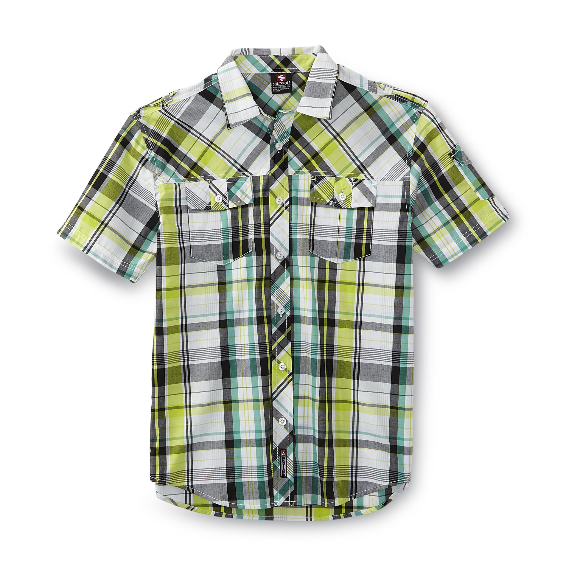 Young Men's Modern Short-Sleeve Shirt - Plaid
