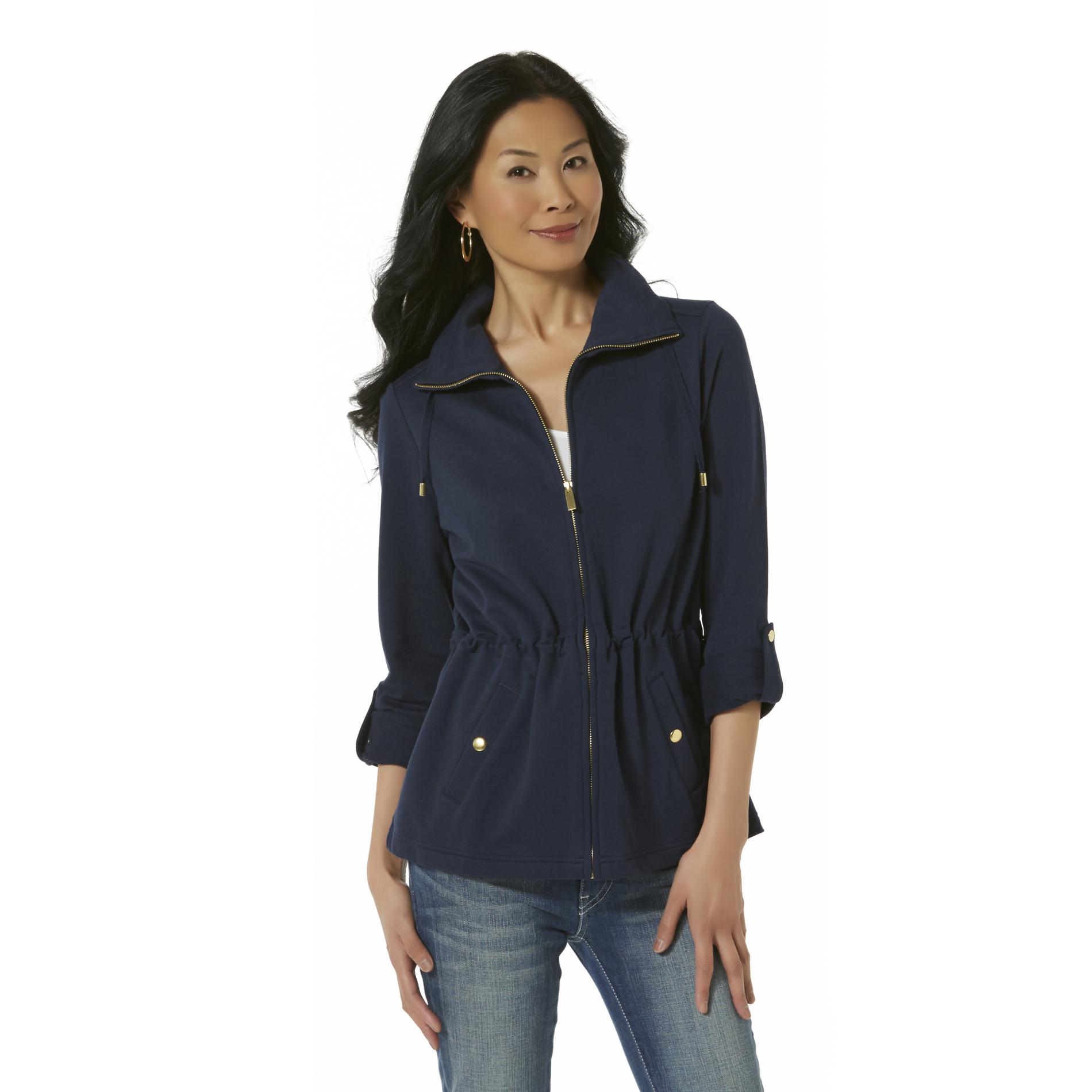 Basic Editions Women's Sweatshirt Jacket Kmart