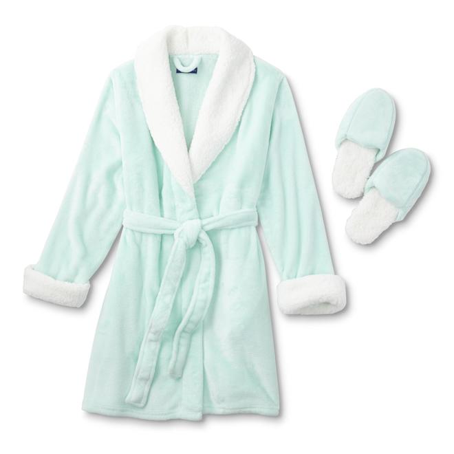 Simply Styled Women's Fleece Robe & Slippers
