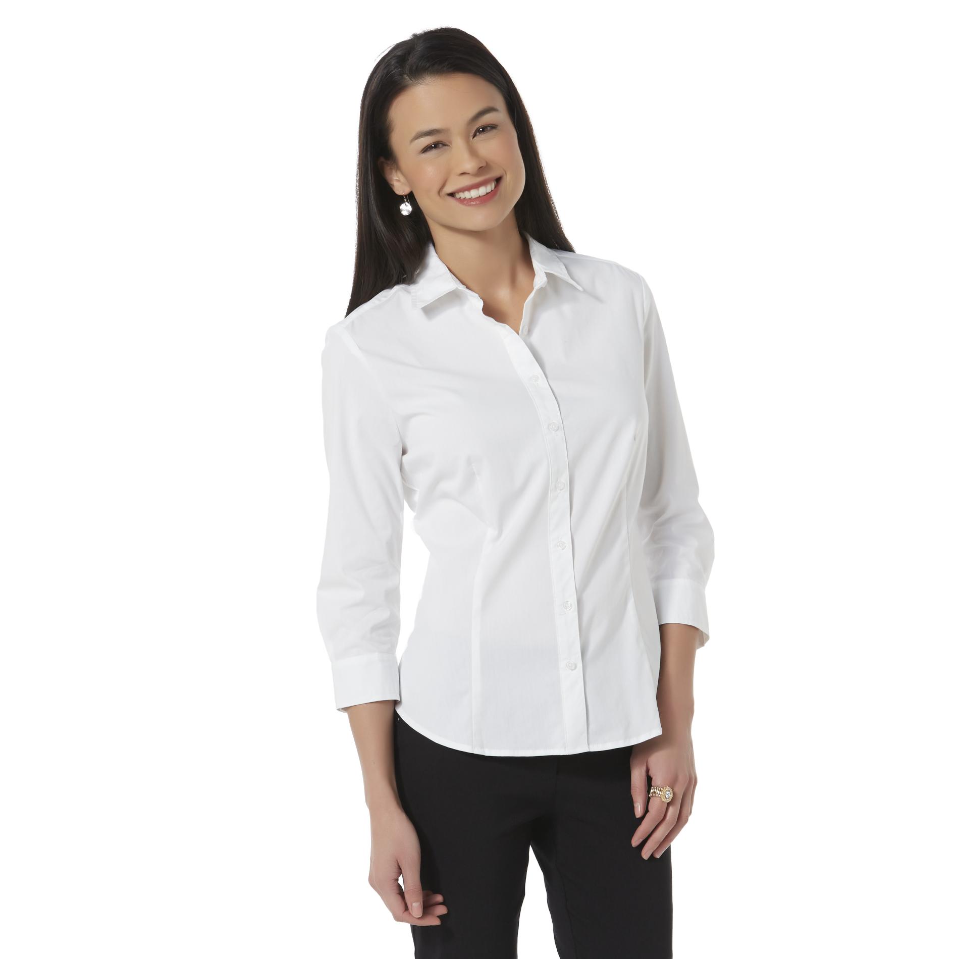 Women's Petite Essential Button-Up Shirt