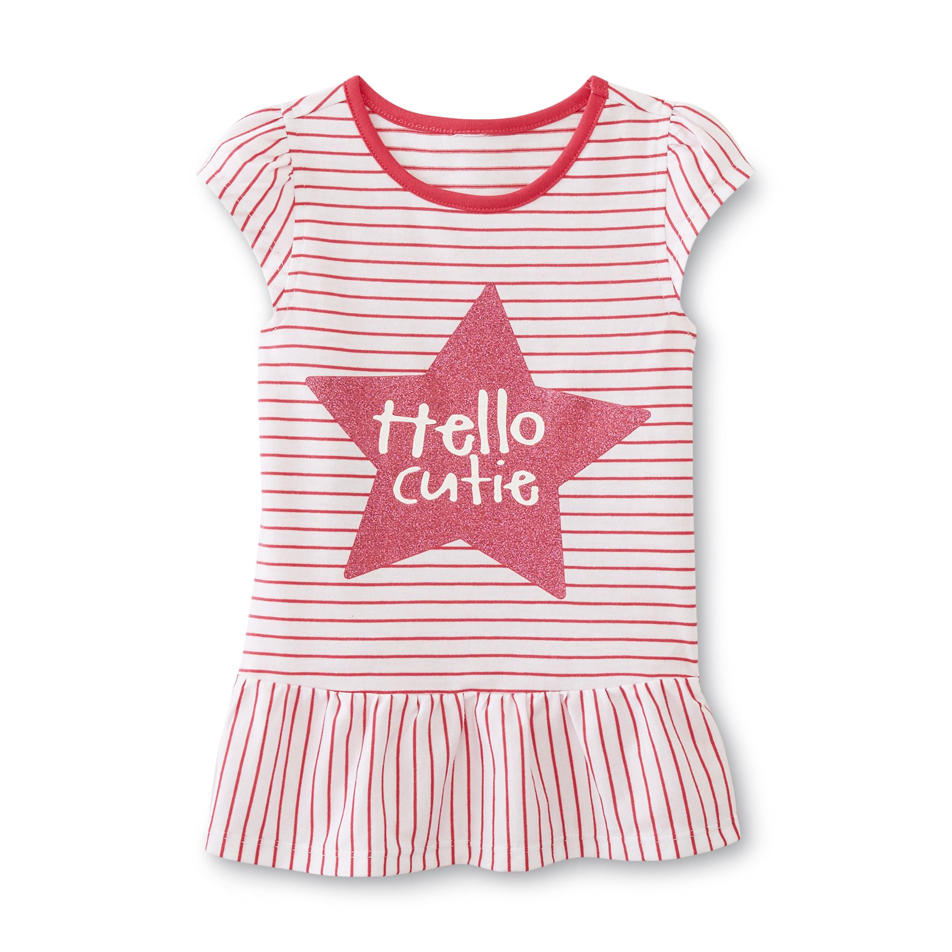 Infant & Toddler Girl's Graphic Peplum Top - Hello Cutie