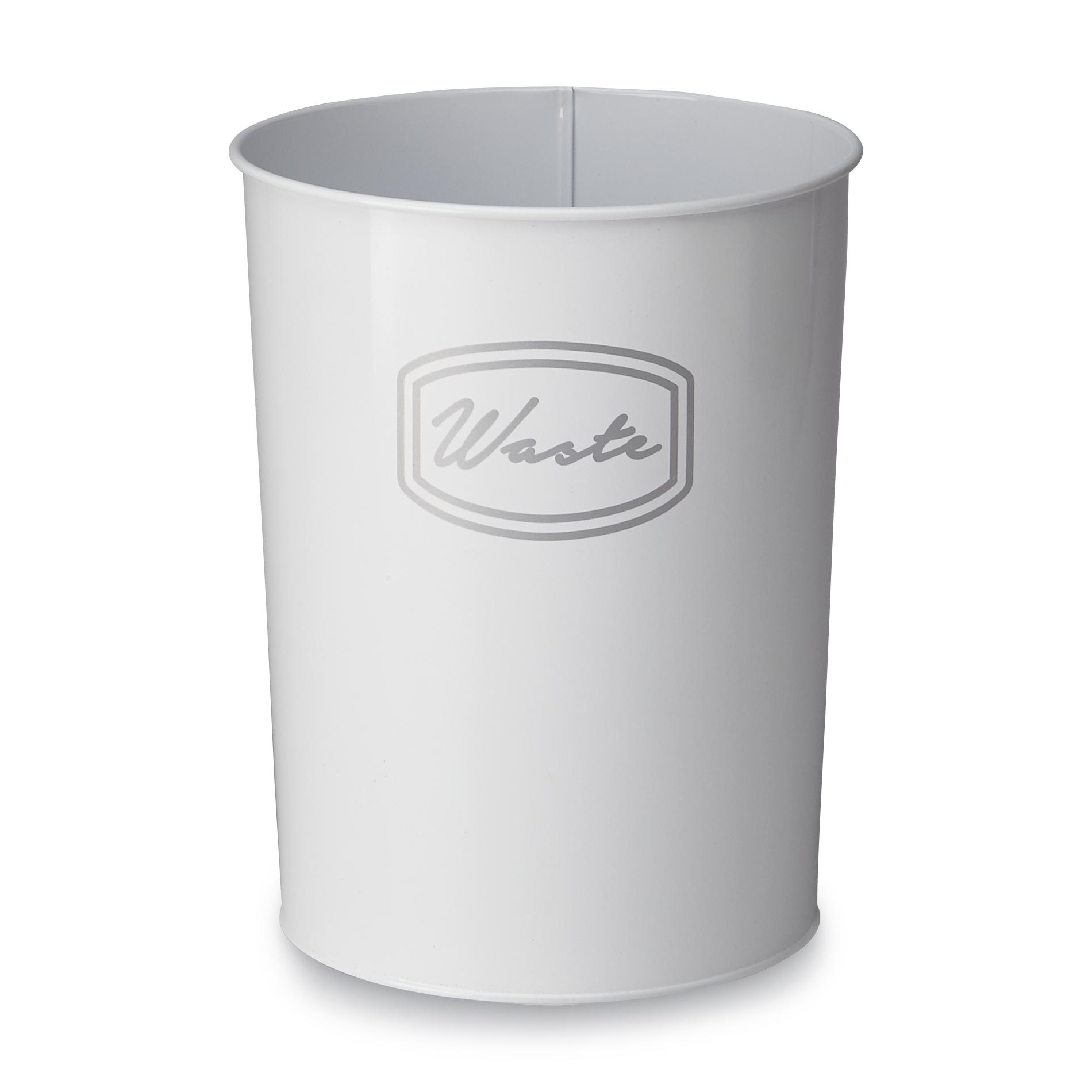Essential Home Circular Wastebasket- White Essential Home Circular Wastebasket- White