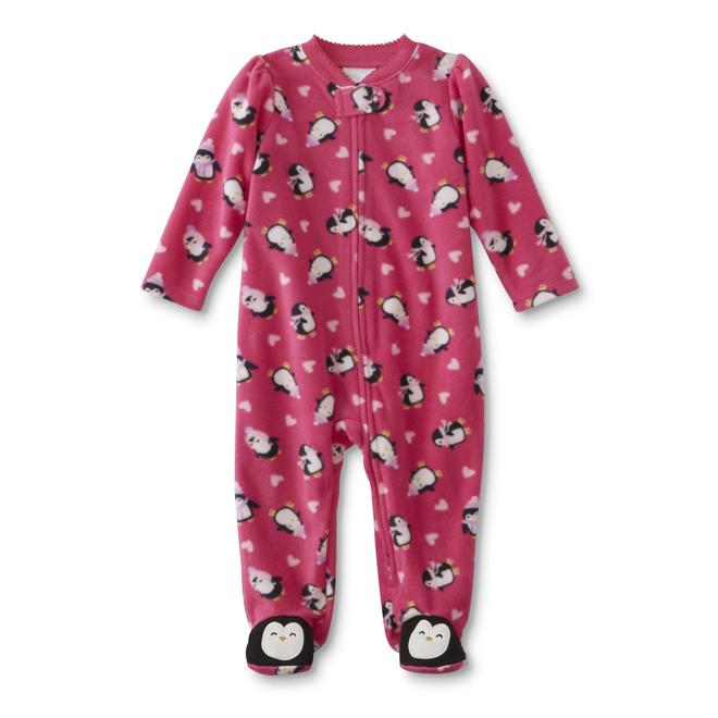 Little Wonders Infant Girls' Fleece Sleeper Pajamas Penguin