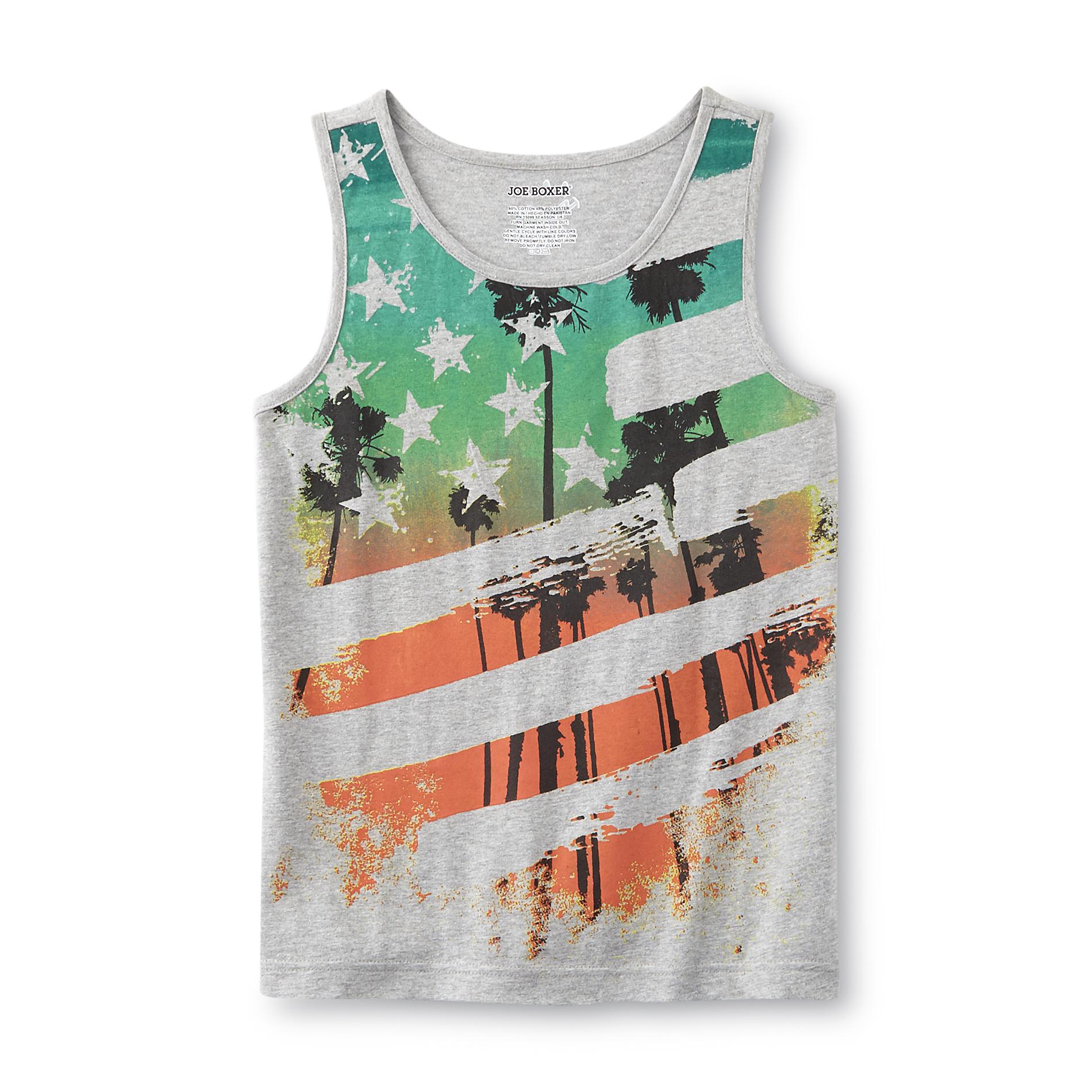 Boy's Graphic Tank Top - Tropical American Flag