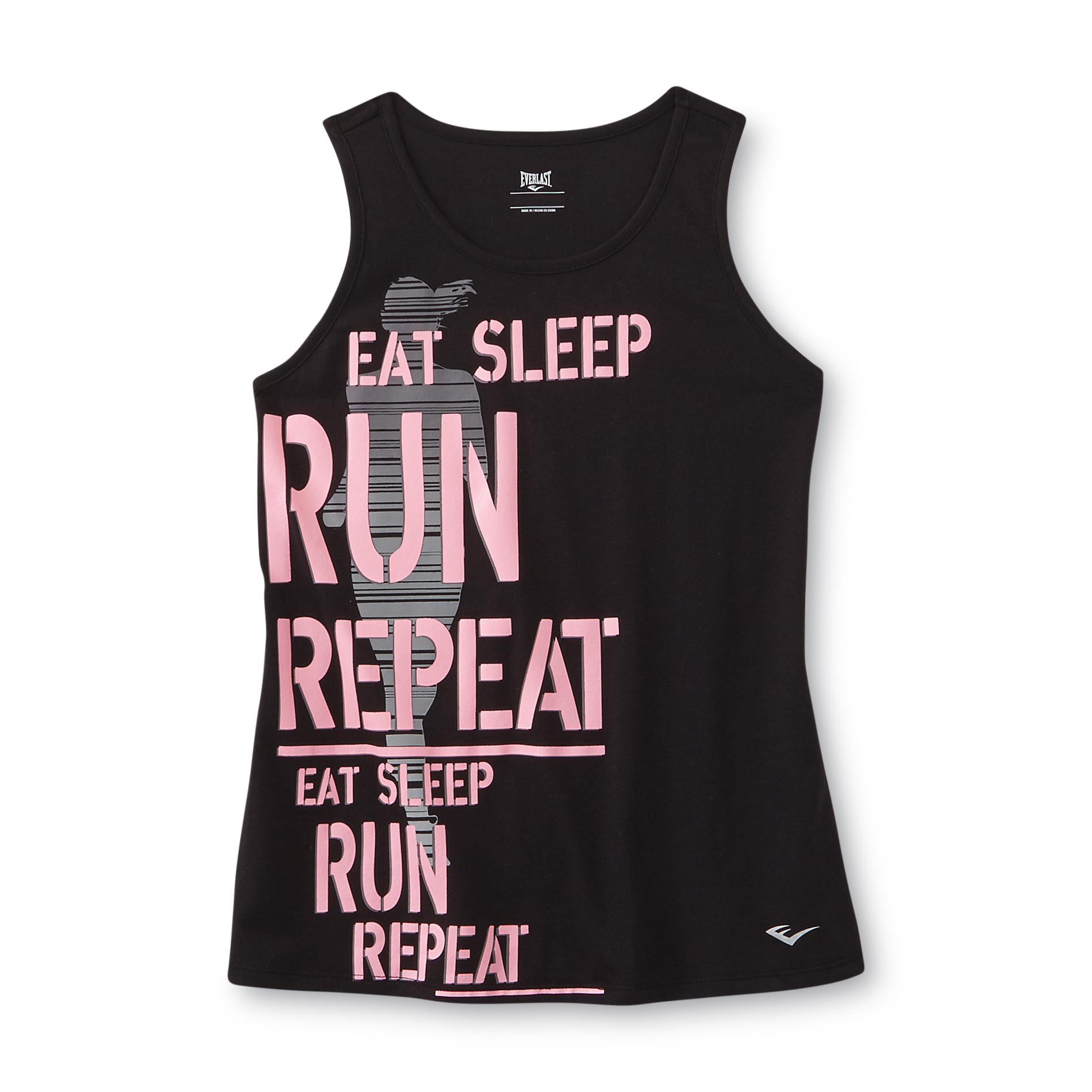 Girl's Graphic Tank Top - Eat, Sleep, Run, Repeat