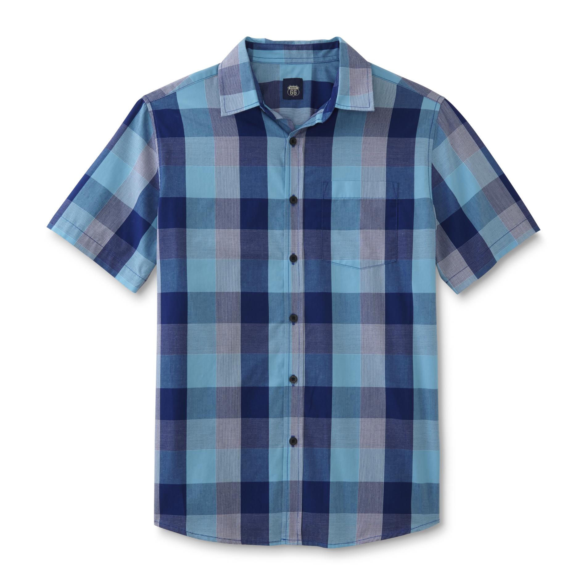 Route 66 Young Men's Short-Sleeve Button-Front Shirt - Plaid Route 66 Young Men's Short-Sleeve Button-Front Shirt - Plaid