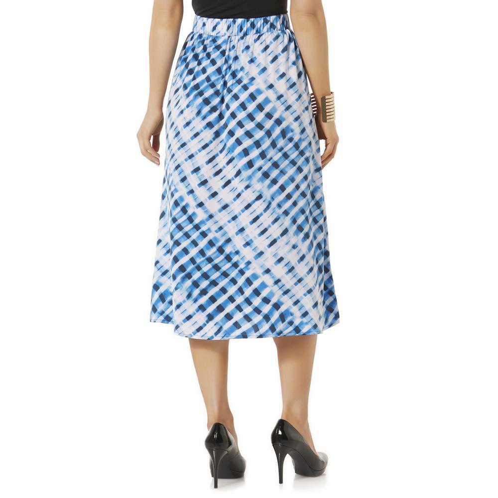 Women's Pleated Skirt - Grid