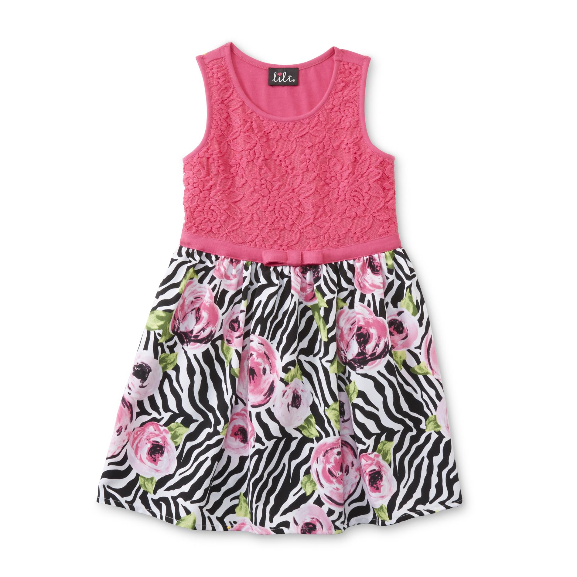 Girl's Sleeveless Dress - Zebra Print